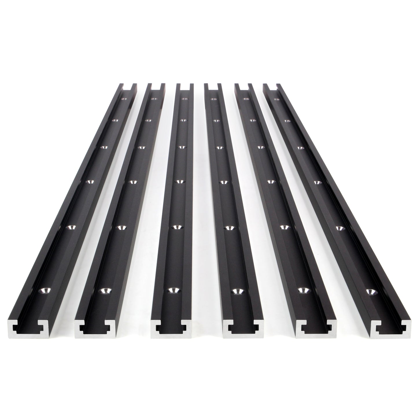 T Tracks 48 Inches 6 Pack for Woodworking By CLEAR STYLE, Double-Cut Jig Profile Universal T-Tracks with Predrilled Mounting Holes